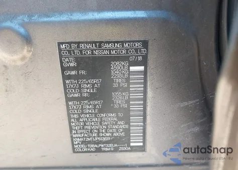 2018 Nissan Rogue S from USA, damaged, VIN KNMAT2MT1JP613619